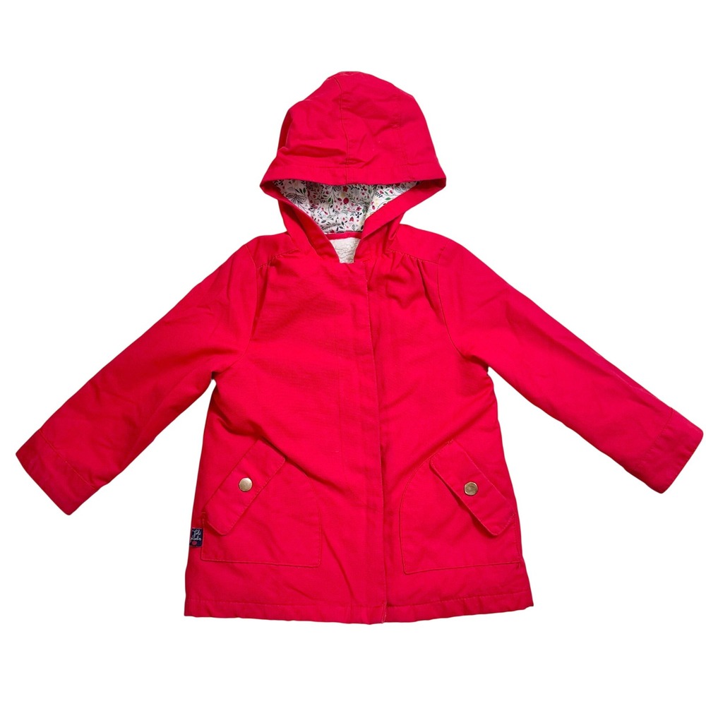Sergent Major French Girls Hooded Sz 4 Red Sherpa Lined 3-in-1 Jacket Coat